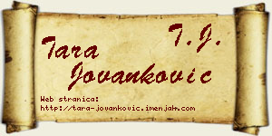 Tara Jovanković vizit kartica